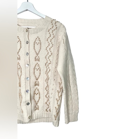 Beaded Cream Cardigan - Picture 2 of 6